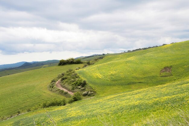 Foto scenisch uitzicht op het landschap tegen de hemel