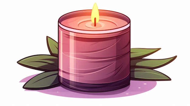 Photo scented candle spa cartoon vector icon illustration beauty object icon concept isolated flat vector