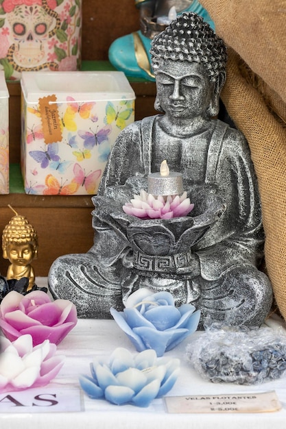 Scented candles and a buddha