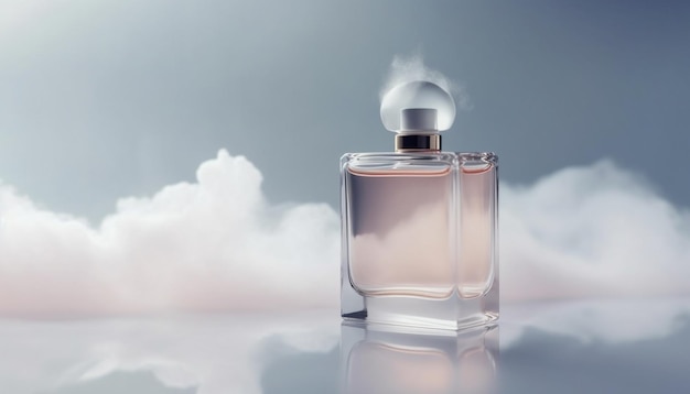 Scented liquid in elegant bottle for women generated by AI