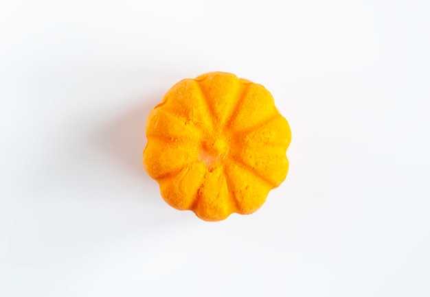 Scented orange bath bomb in the shape of a pumpkin Skin care product