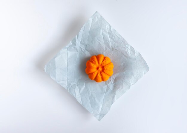 Scented orange bath bomb in the shape of a pumpkin Skin care product