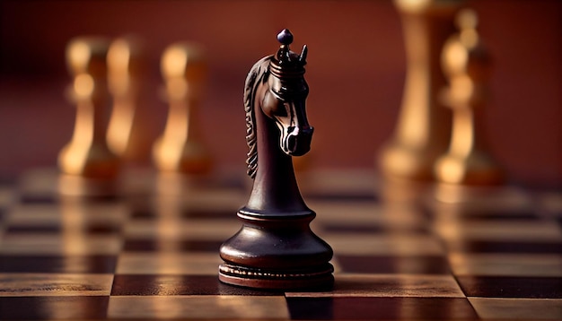 Schaakstuk op het succes van de schaakbordcompetitie en het spelen van strategiespellen Generatieve Ai