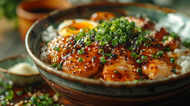 Foto schaal met japanse ramen noedels