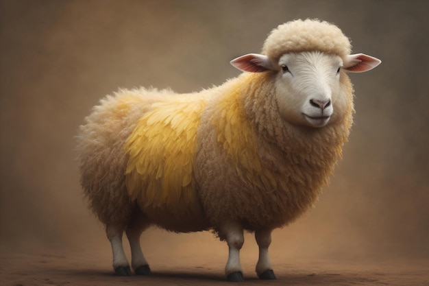 Schaap op een vaste achtergrond Foto in oude kleur afbeeldingsstijl ai generatief