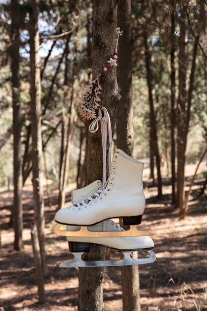 Foto schaatsen buitenshuis stilleven