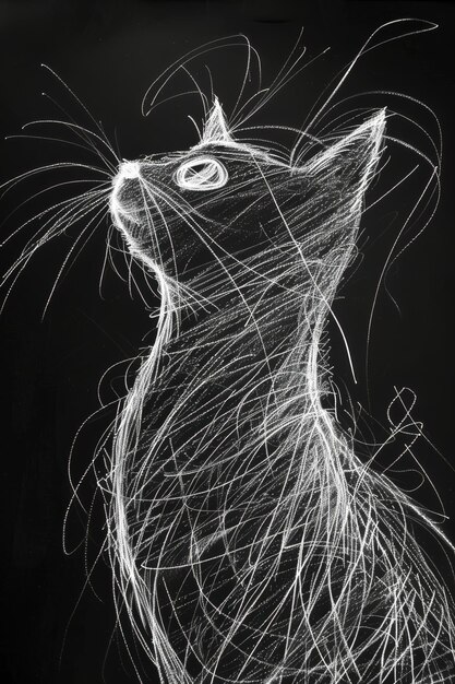 Foto schaduw majesteit bombay kat tekening in darkroom stijl