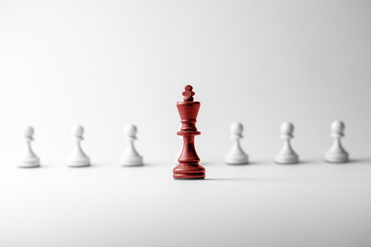 Schaken figuur business concept strategie leiderschapsteam en succes