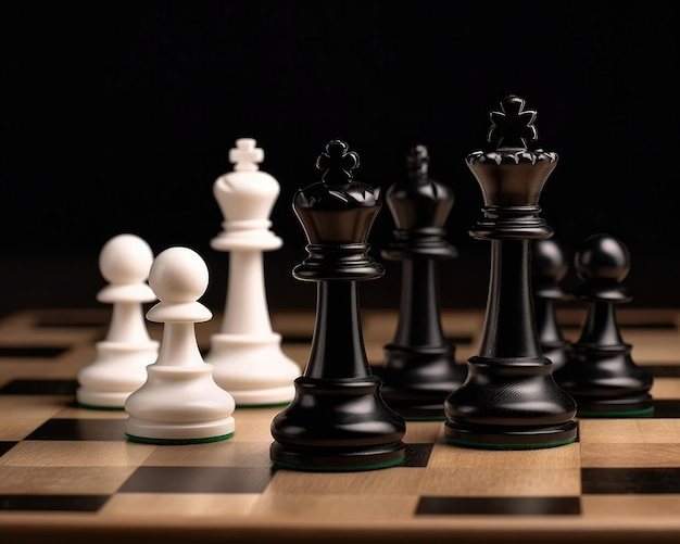 Schaken witte koning versus schaak zwarte koning generatieve ai