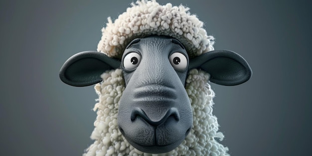 schapen 3D-portret Generatieve AI
