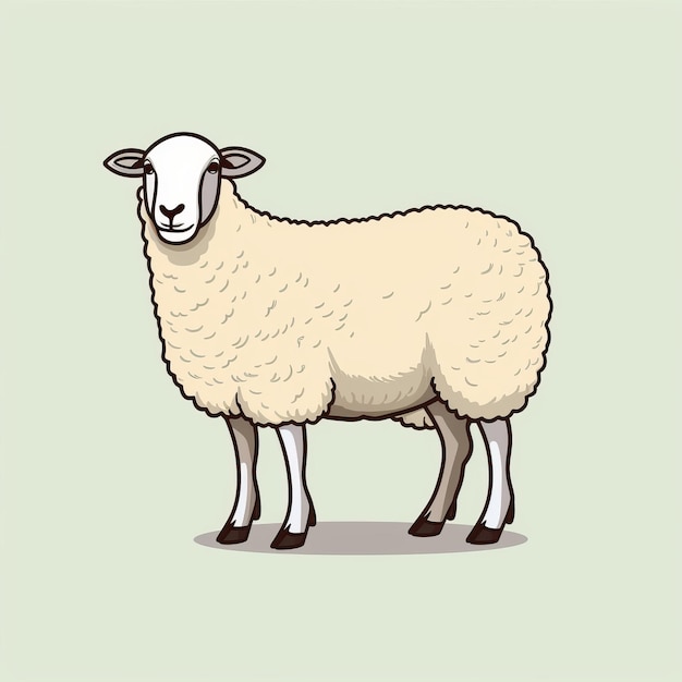 Schapen geïsoleerd op een witte achtergrond Vectorillustratie in cartoon stijl