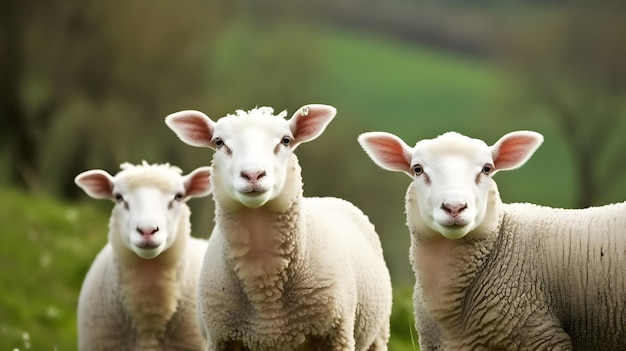 Schapen in een veld met groen gras