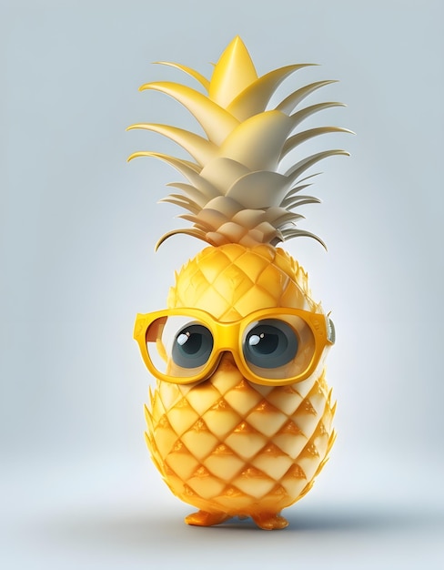 schattig ananas mascotte karakter