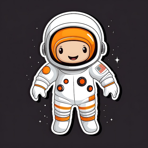 schattig astronautenstickerontwerp