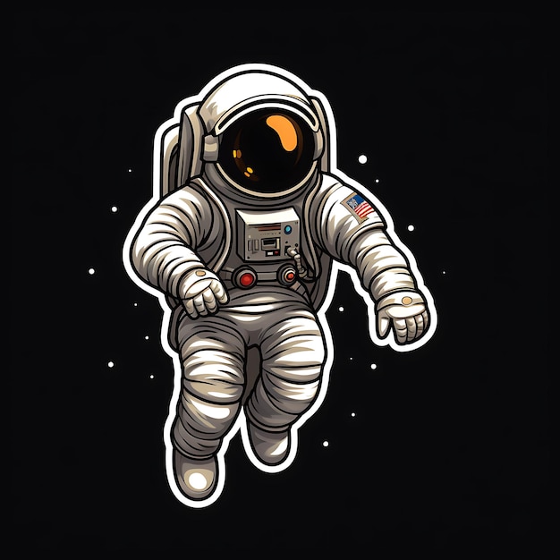 schattig astronautenstickerontwerp