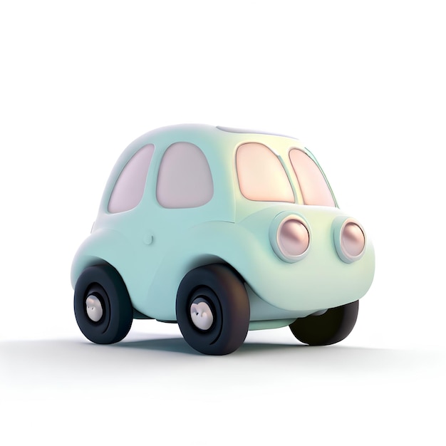 schattig auto klein 3d gegenereerd ai-model geïsoleerd