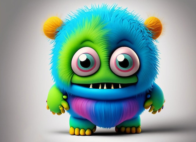 schattig babymonster op witte achtergrond