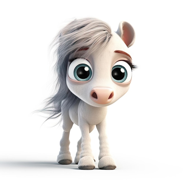 Schattig babypaardje met een PixarStyle-glimlach en grote ogen