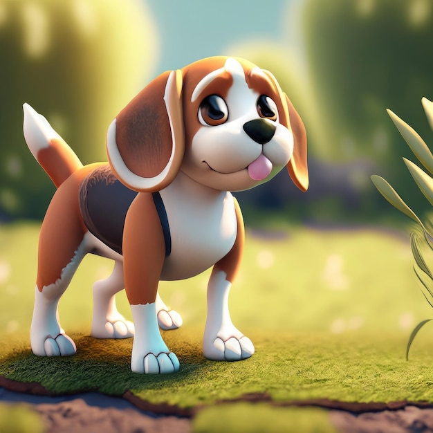 Schattig Beagle 3d karakter