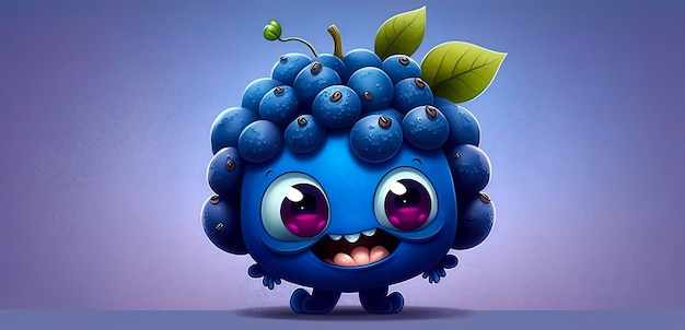 Foto schattig blueberry geanimeerd personage