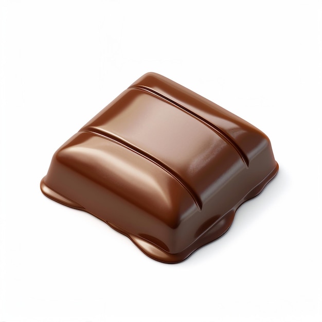 Foto schattig chocolade icoon 3d rendering witte achtergrond generatieve ai