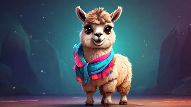 schattig dier Llama 3d cartoon