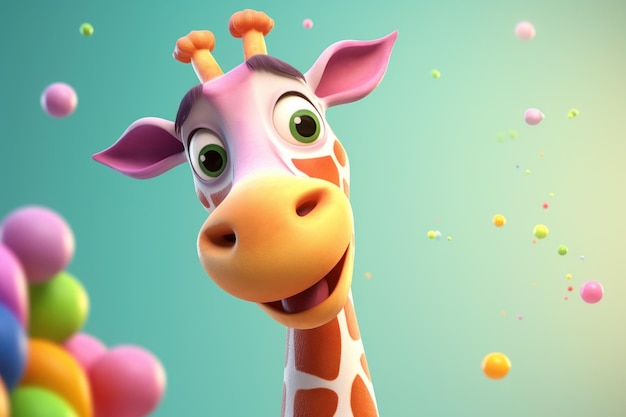 Schattig girafkarakter Genereer Ai