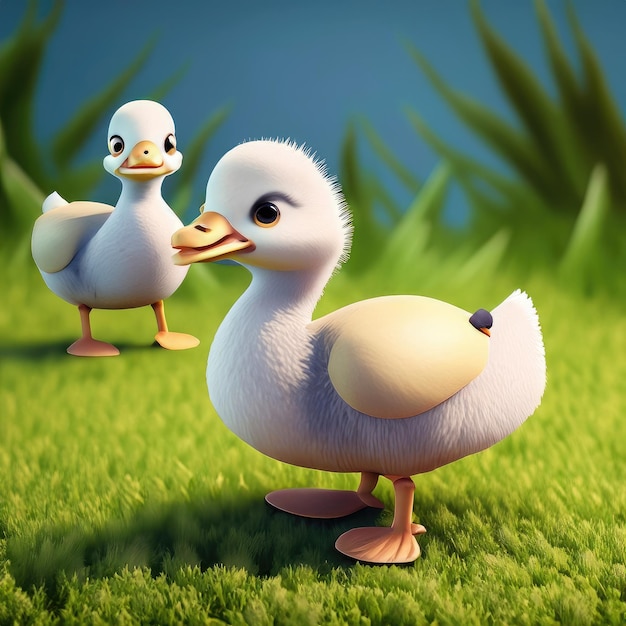 Schattig Goose 3D-personage