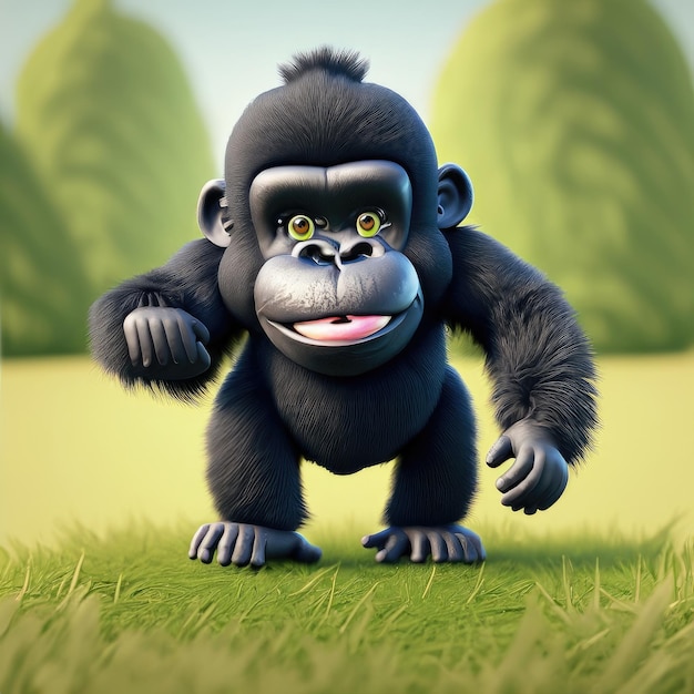 Schattig Gorilla 3D-personage