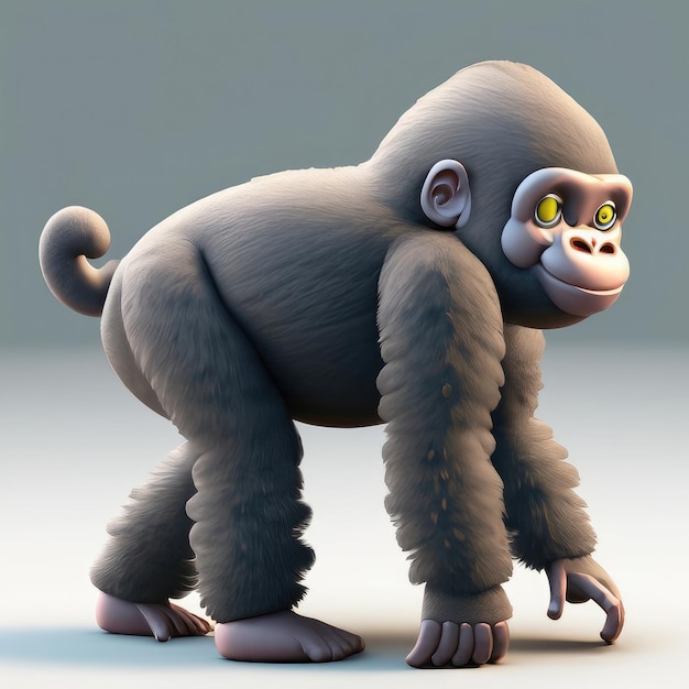 Schattig Gorilla 3D-personage
