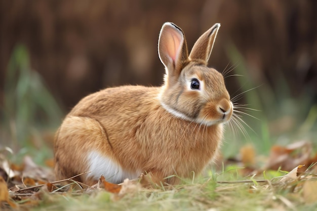 Schattig konijn op het gras in het park Dierlijk portret