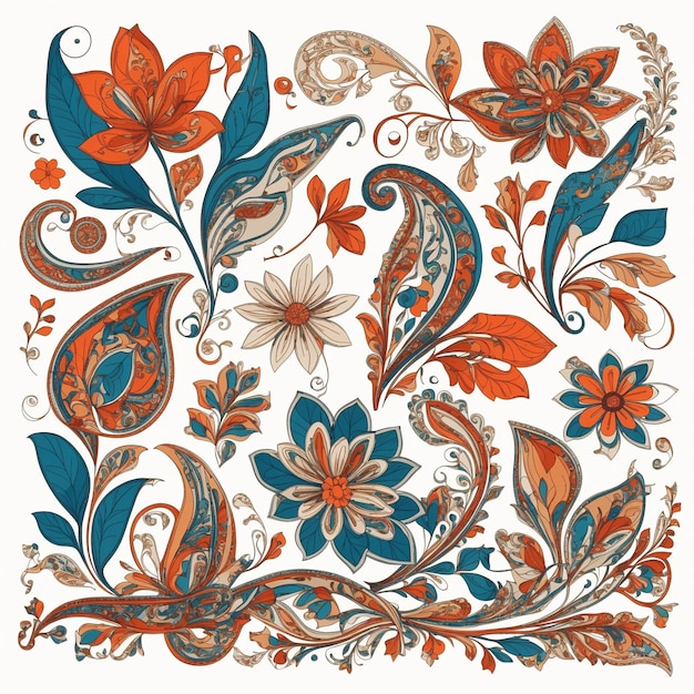 schattig modern paisley bloemmotief