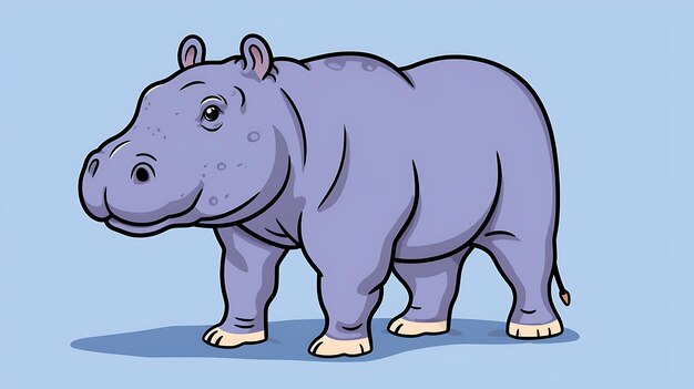 schattig nijlpaard cartoon pastel nijlpaarden achtergrond