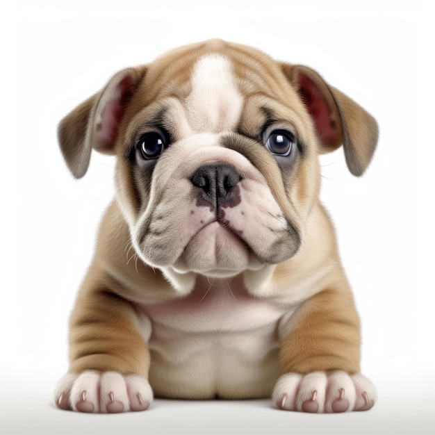 Foto schattig portret van baby bulldog puppy dog ai gegenereerd