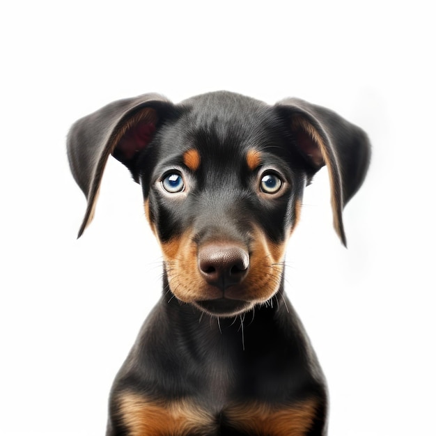 Schattig portret van Baby Doberman Pinscher Puppy Dog AI gegenereerd