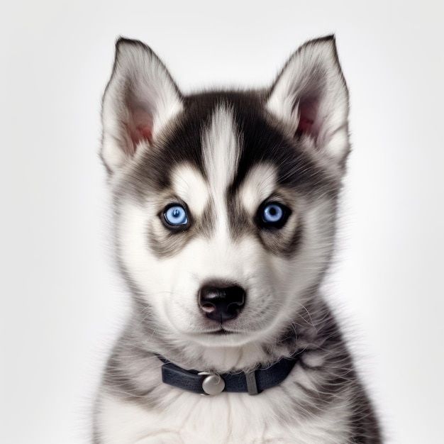 Schattig portret van Baby Siberische Husky Puppy Dog AI gegenereerd