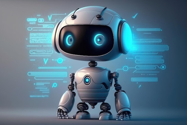 Schattig robotkarakter Chatbot voor chatten op sociale media