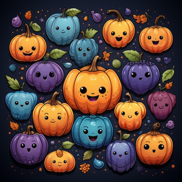 Schattig schattig Halloween stijl cartoon sticker patroon