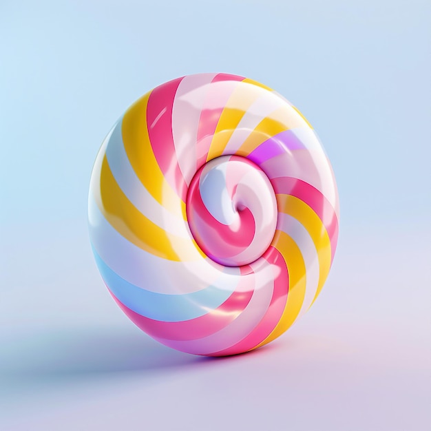 Schattig snoep icoon 3d rendering witte achtergrond generatieve ai