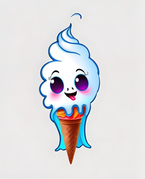 Foto schattig spook ijs halloween stijl spooky kawaii ijs sticker