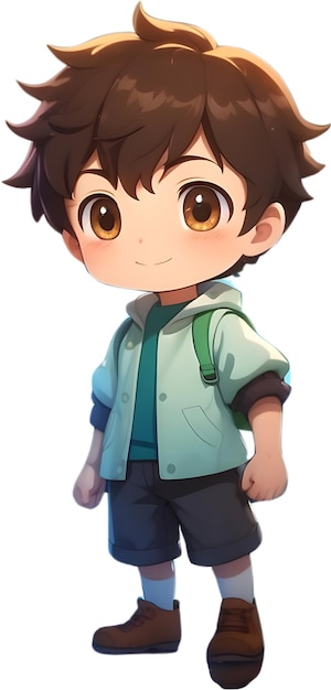 Foto schattig tekenfilm jongen schattig kind personage schattig kind avatar beminnelijk jongen charmant klein jongetje