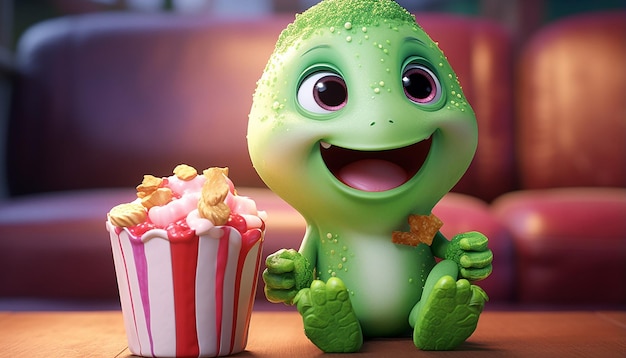 schattig veganistisch pixar 3d-personage