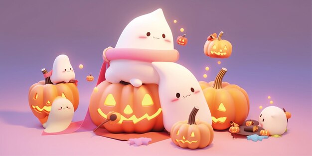 schattige 3d cartoon halloween