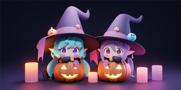 schattige 3d cartoon halloween