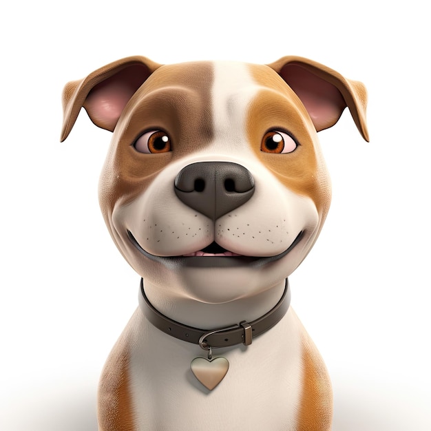 Schattige Amstaff met een grote glimlach in Pixar-stijl