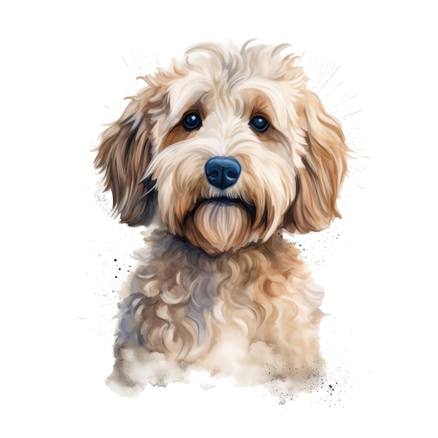 schattige aquarel Labradoodle hondenras illustratie