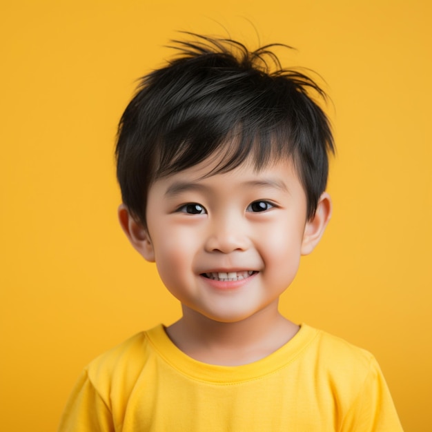 schattige Aziatische kleine jongen met kort haar