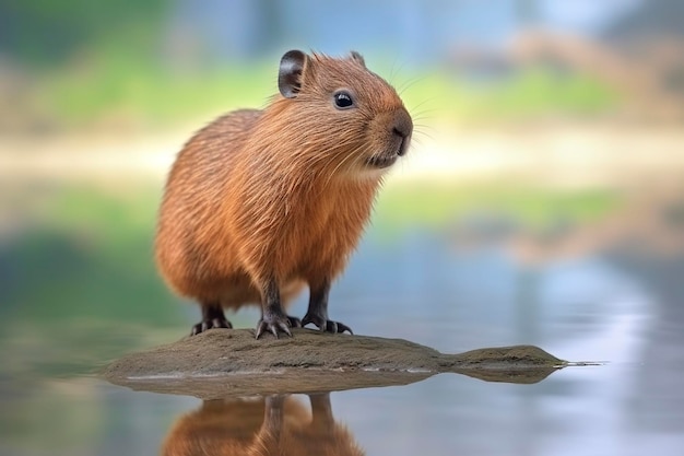 Schattige baby capibara generatieve AI