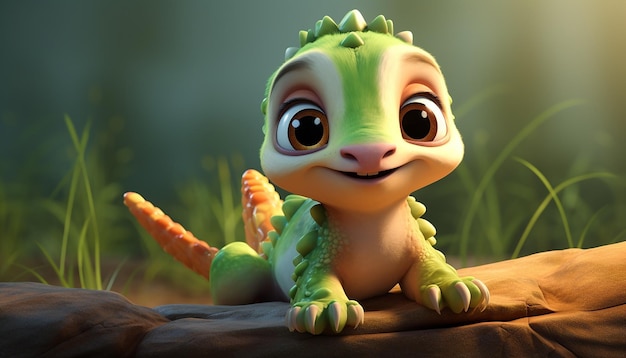 schattige baby dier karakter kleurrijke en schattige pixar-stijl