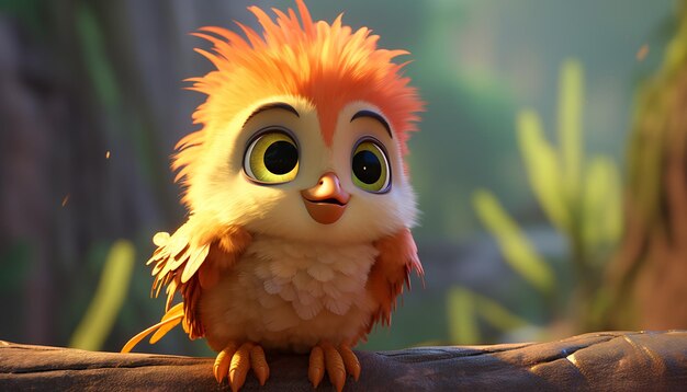 schattige baby dier karakter kleurrijke en schattige pixar-stijl